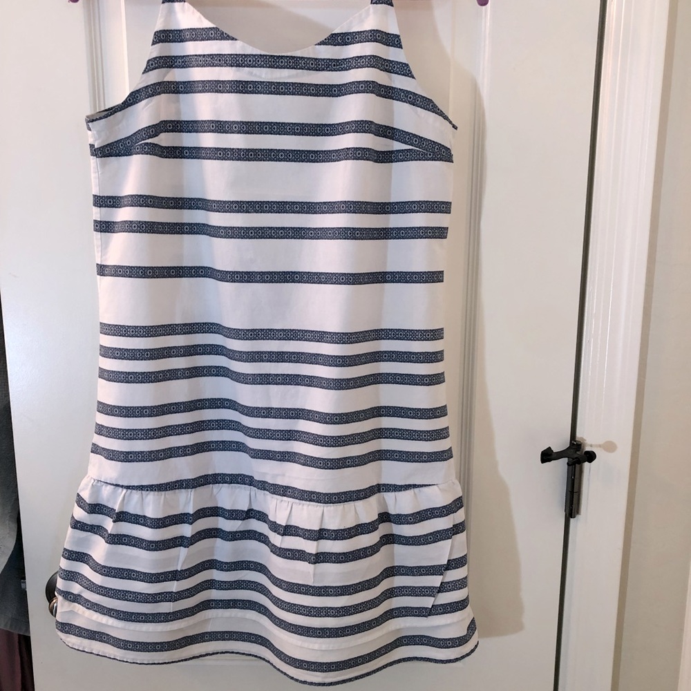 Gap ladies striped tank dress with ruffle bottom